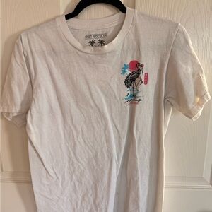 Riot Society White T-Shirt with Tropical Graphic